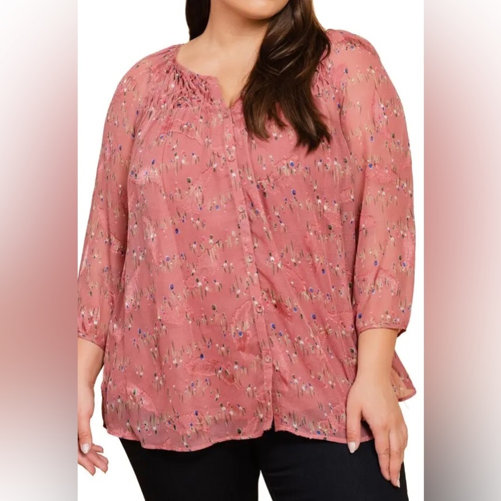 Daniel Rainn 2X Textured Print Top